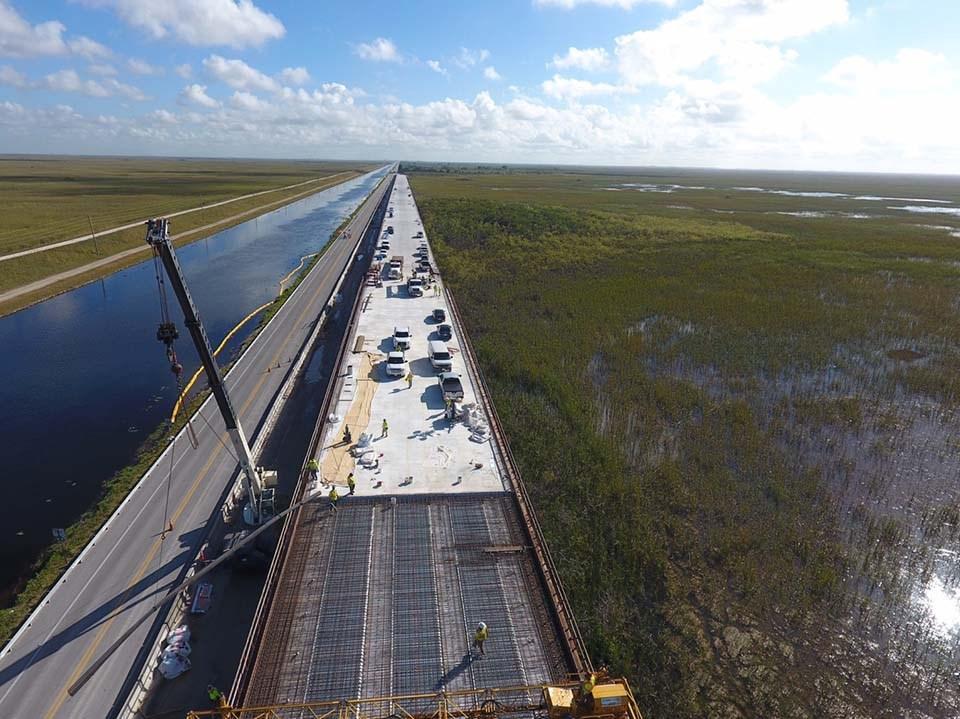 View of Tamiami Bridge under construction looking east/NPS file View of Tamiami Bridge under construction looking east/NPS file