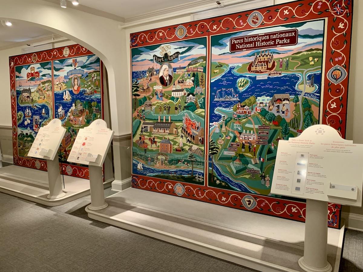 The Fort Anne Heritage Tapestry explores Acadian culture, the 1755 Deportation, military battles between the French and British and more.