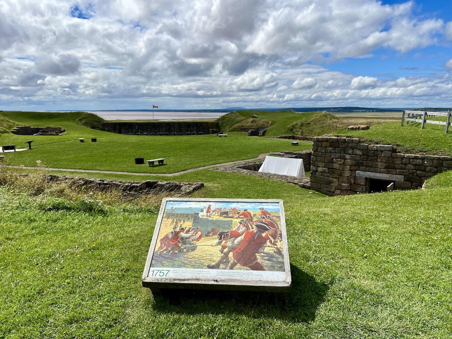 Interpretive panels help you imagine what life was like when this was an active fort.