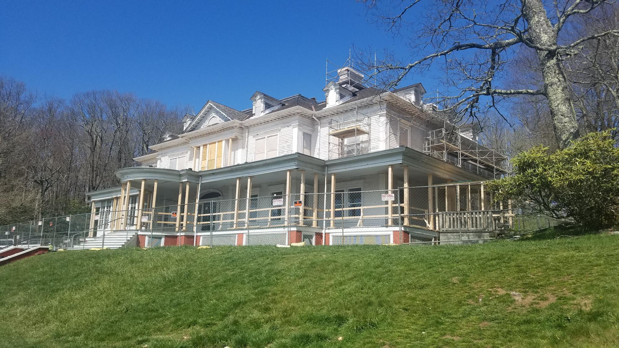 Flat Top Manor under restoration