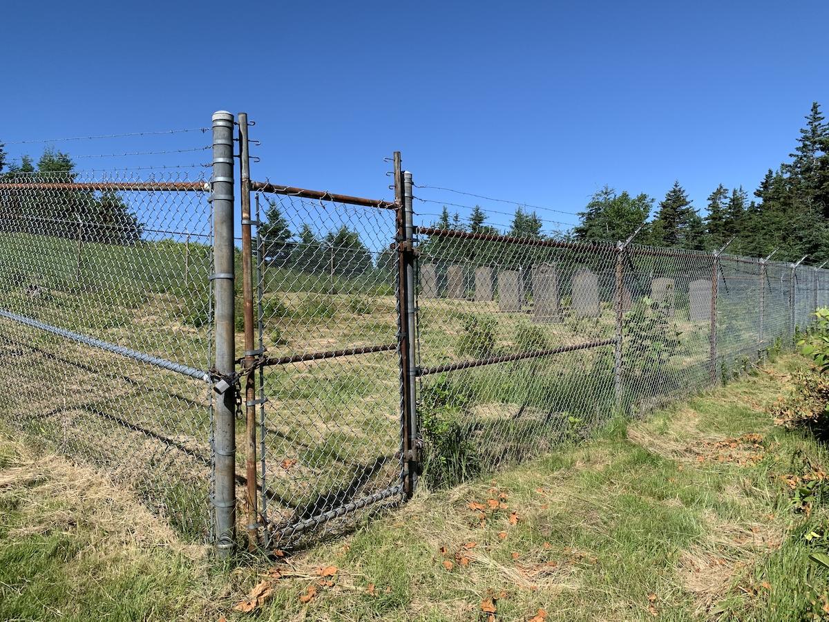 McNabs Cemetery at Fort McNab is fenced and locked.