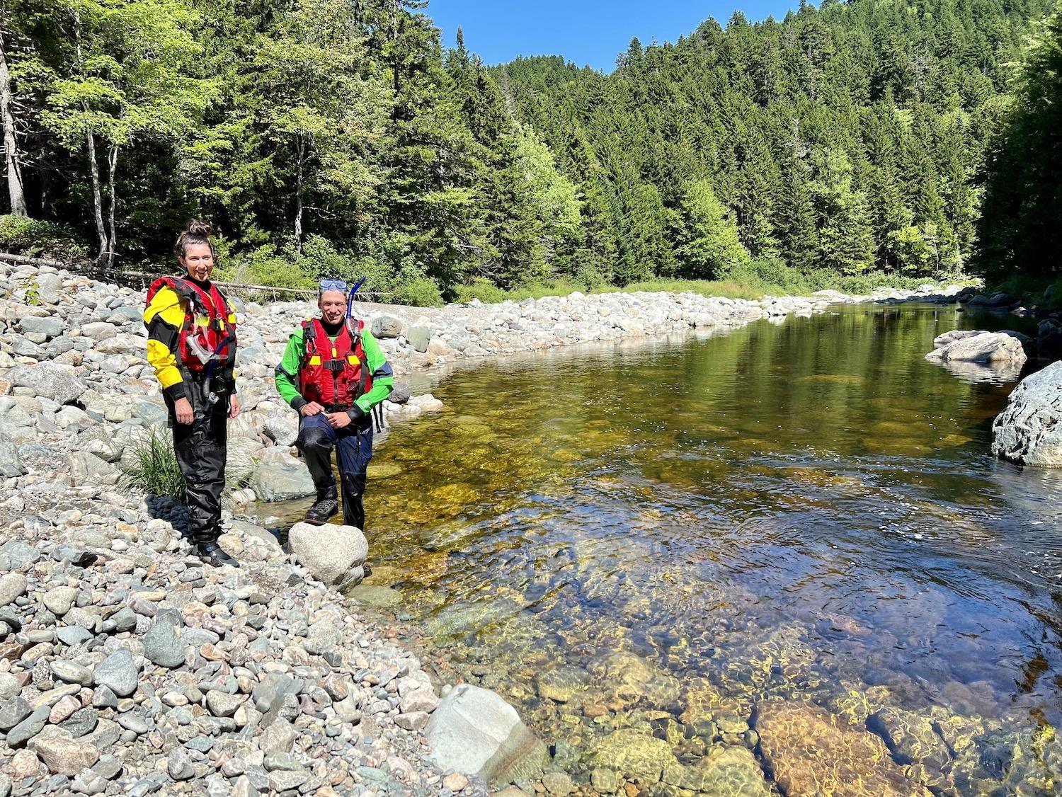 Parks Canada's Danielle Latendresse and John Robinson are working to help endangered Atlantic salmon in Fundy National Park.