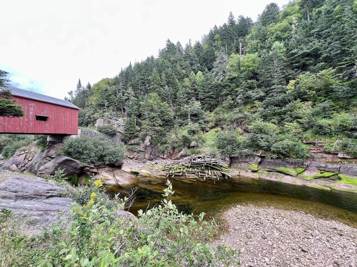 The most photographed thing in Fundy National Park is this covered bridge.