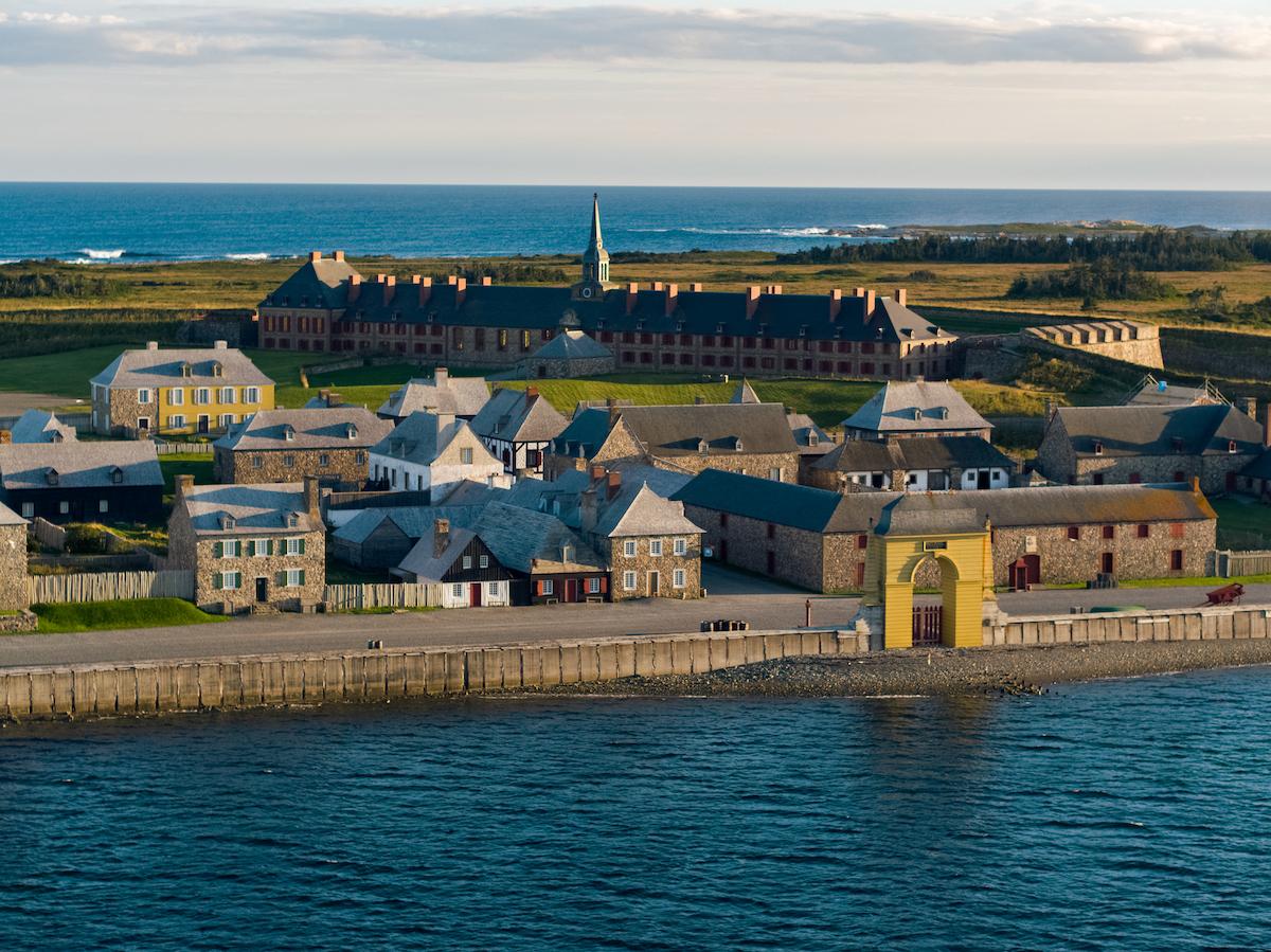 An aerial view of the Fortress of Louisbourg National Historic Site.