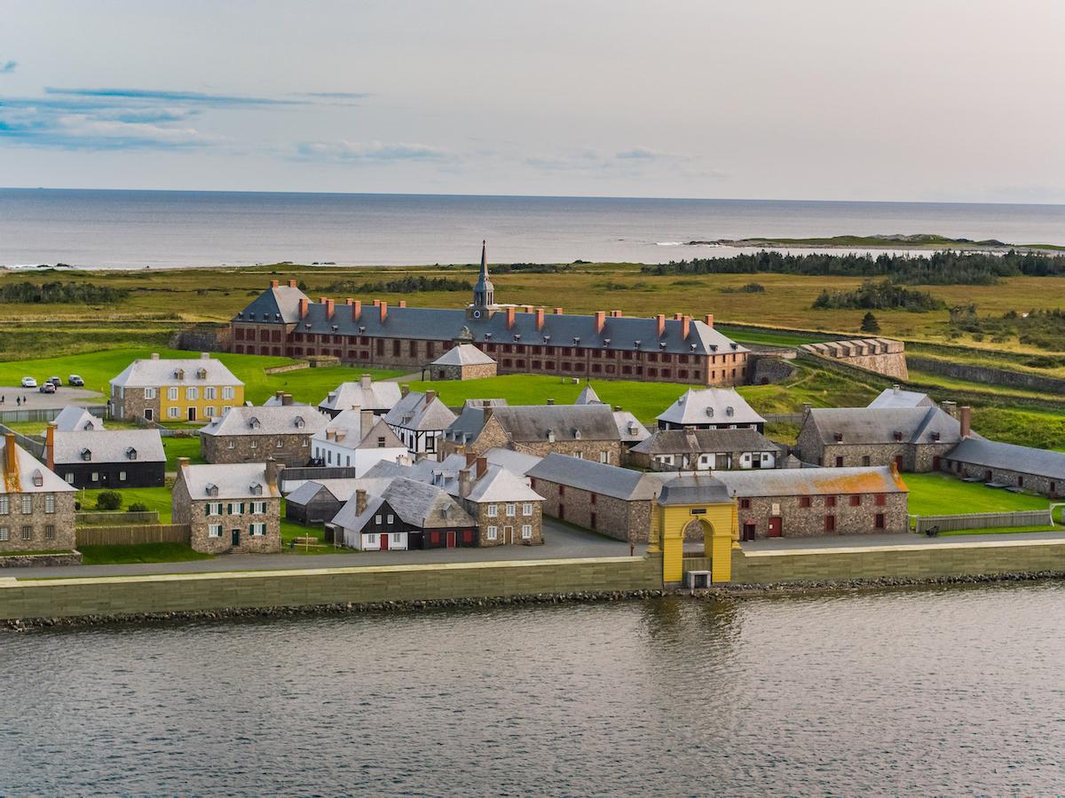 An aerial view of the Fortress of Louisbourg National Historic Site.