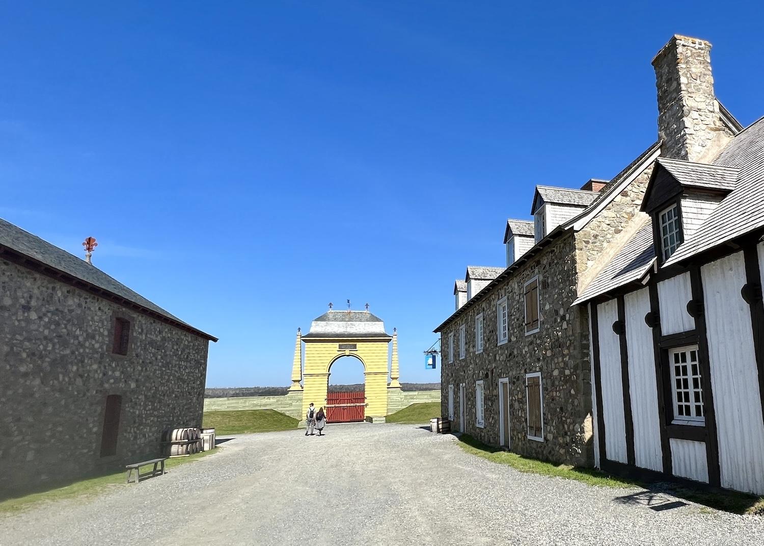 Photographers love shooting the yellow Frédéric Gate at the Fortress of Louisbourg National Historic Site.