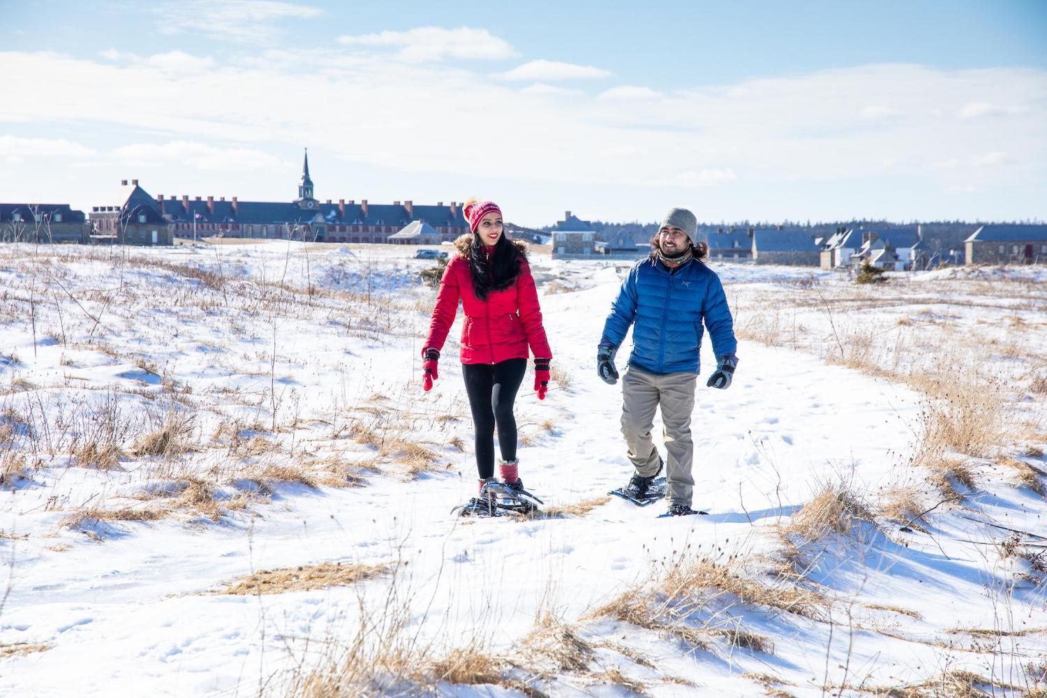 You can walk, or snowshoe, the Ruins Walk at the Fortress of Louisbourg National Historic Site in Cape Breton.