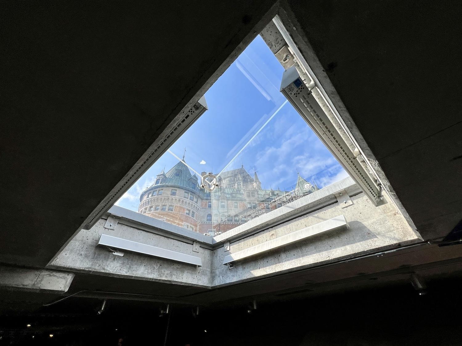 A view of the Fairmont Le Château Frontenac from within Saint-Louis Forts and Châteaux National Historic Site.