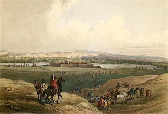 Bodmer painting of Fort Union Trading Post/NPS