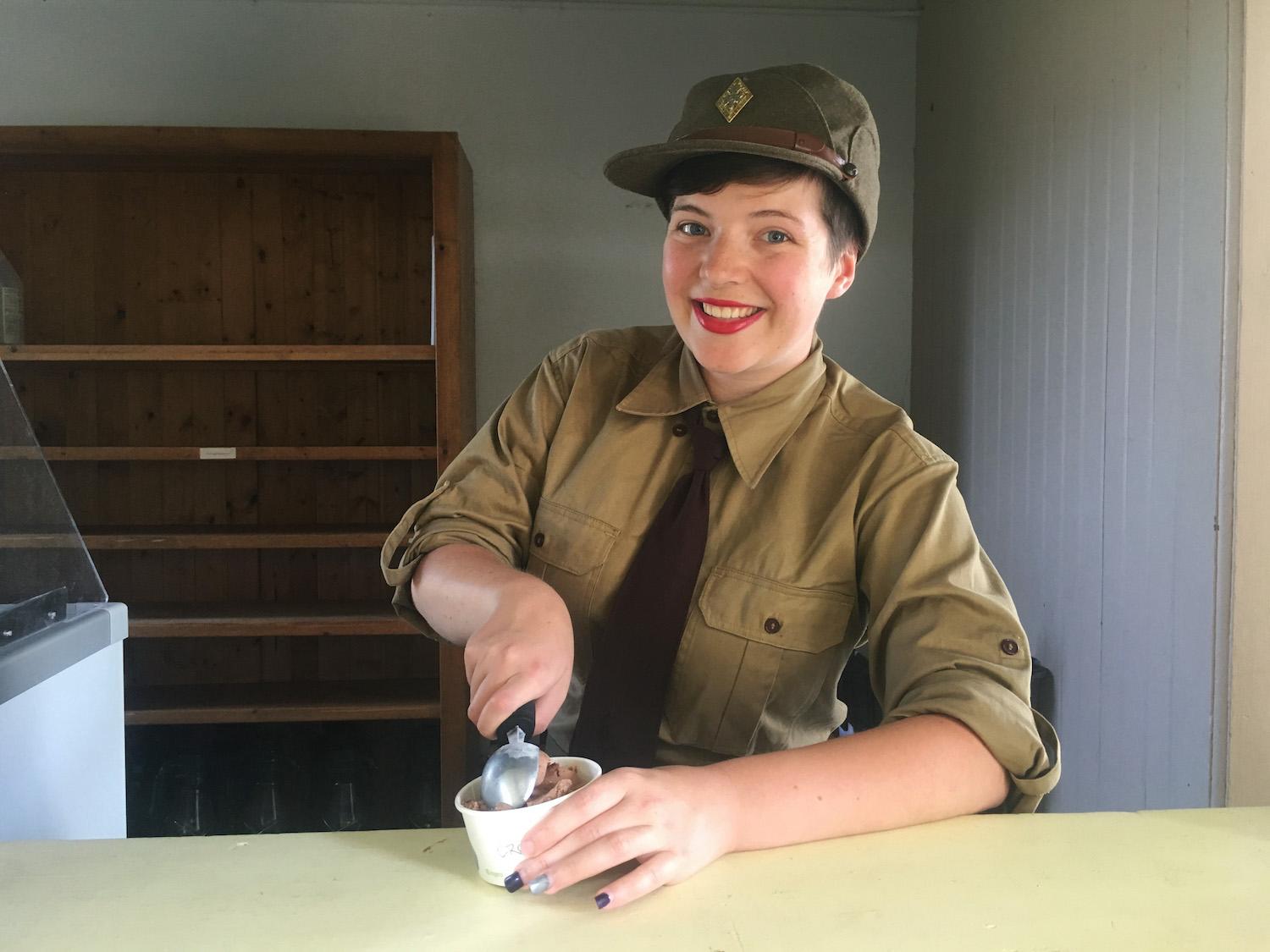 Every summer, Parks Canada staff serve signature ice cream flavors from the historic canteen.
