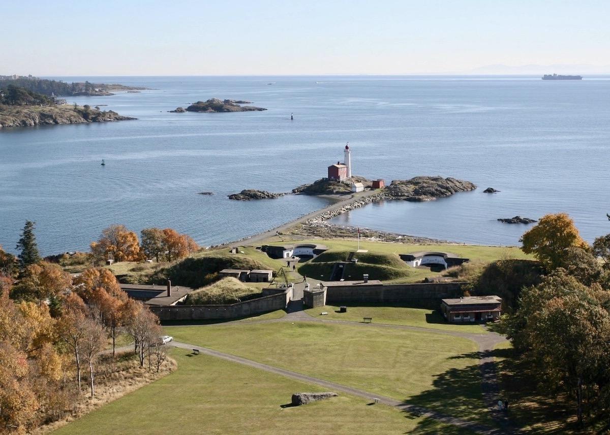 Fort Rodd Hill and Fisgard Lighthouse are two National Historic Sites connected by a causeway and managed as one.
