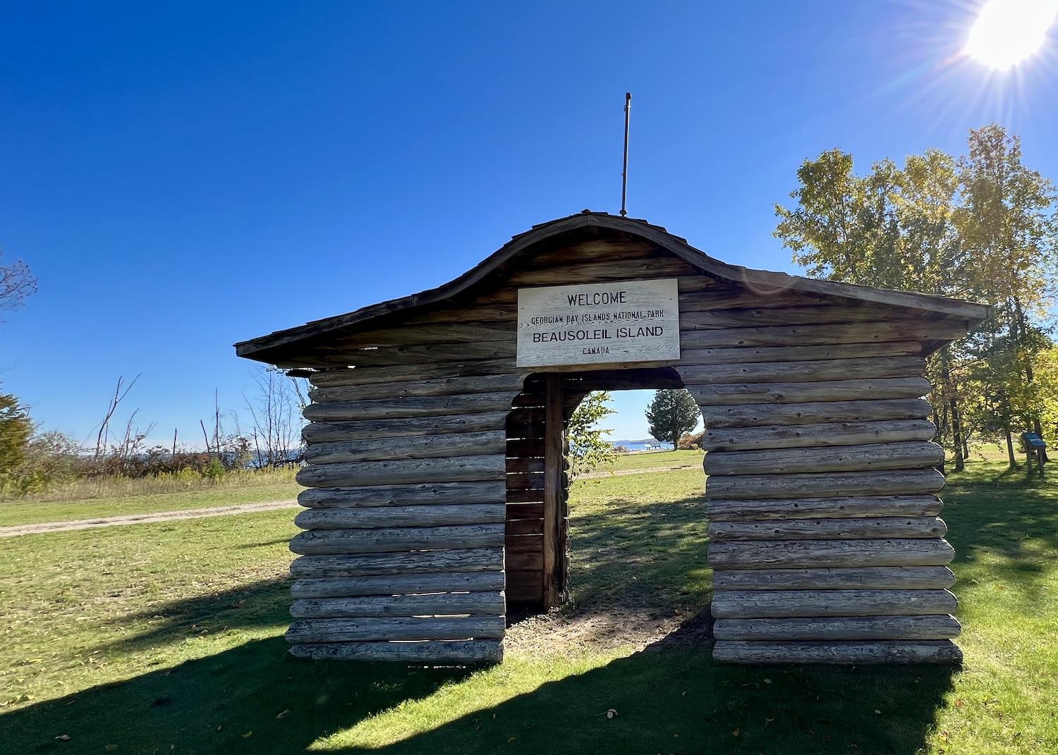 The park's original wooden welcome gateway still stands.