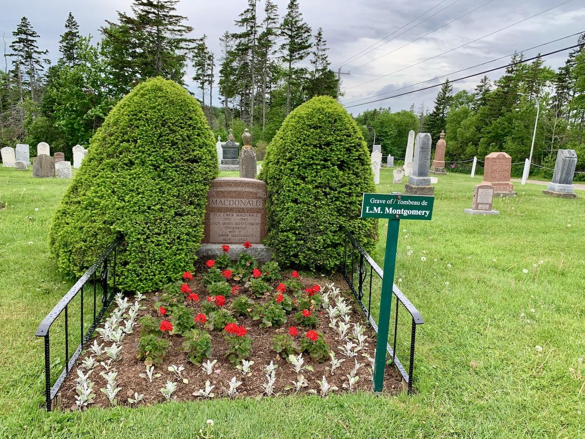 The final resting place of author L.M. Montgomery is in the Cavendish Community Cemetery.