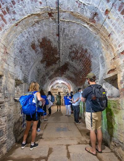 On the tunnel tour, visitors are alerted about small spaces.