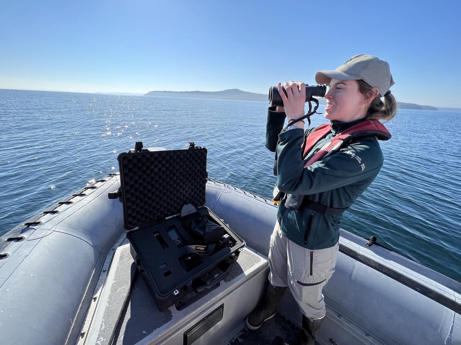 When Kirsten Mathison is out doing whale research, she relies on binoculars with image stabilizers.