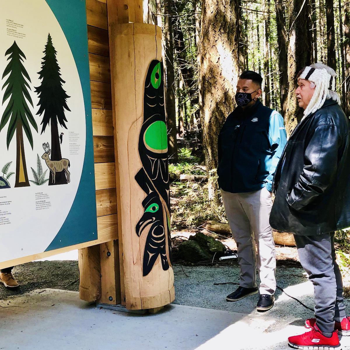 Admiring new signage at Gulf Islands National Parks Reserve.