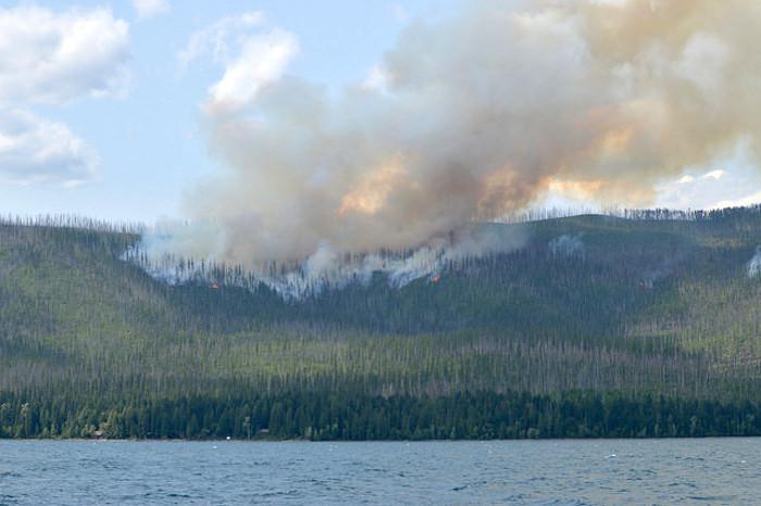 The Howe Ridge fire forced the evacuation of the Lake McDonald complex Sunday night/NPS 