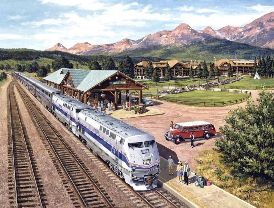 Amtrak's Empire Builder stops at East Glacier, Montana/Craig Thorpe