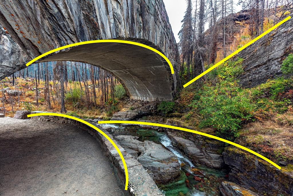 Bridge and Baring Creek arcs, Glacier National Park / Rebecca Latson