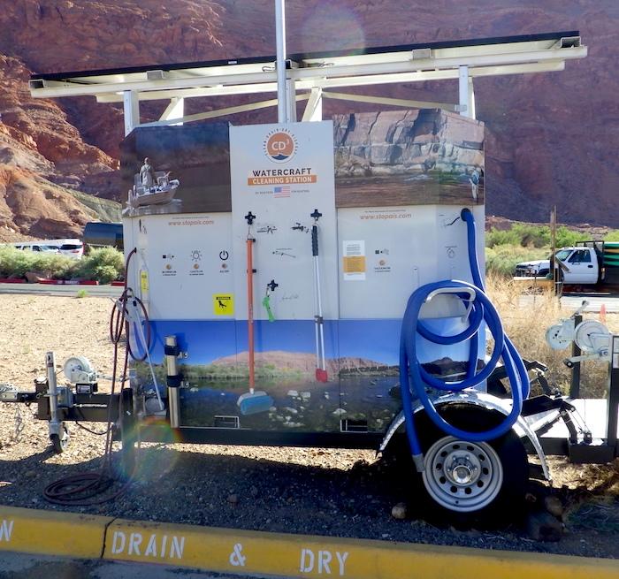 The National Park Service uses solar-powered boat decontamination stations to battle quagga and zebra mussels/Kurt Repanshek