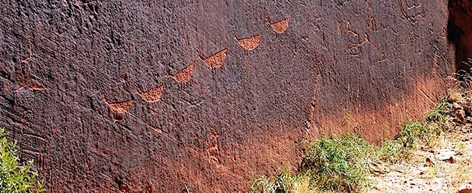 Glen Canyon NRA officials hope a voluntary closure of the area around the Descending Sheep petroglyph panel will reduce vandalism at the site/NPS