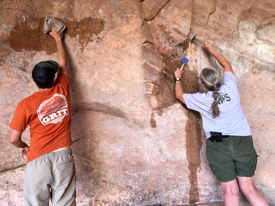 GRIT team members removed nearly 2 miles of graffiti at Glen Canyon NRA this fiscal year, which ends Sept 30/NPS