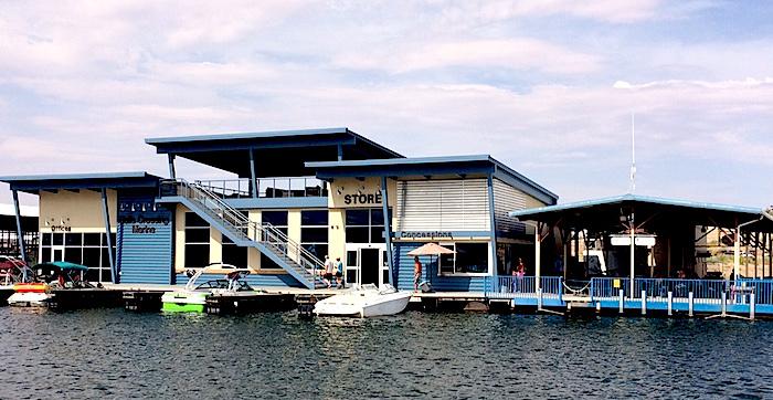 A floating restaurant and lounge is in business on Lake Powell.