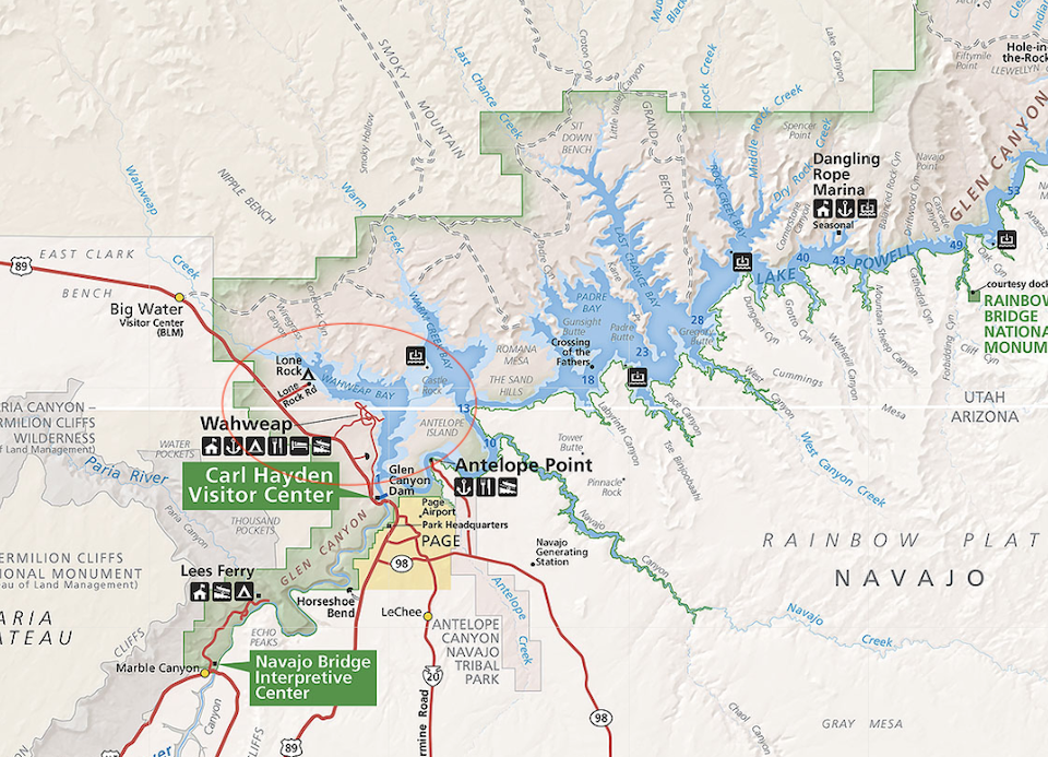 A boat ramp to Lake Powell at Glen Canyon National Recreation Area opened Friday to local boaters/NPS