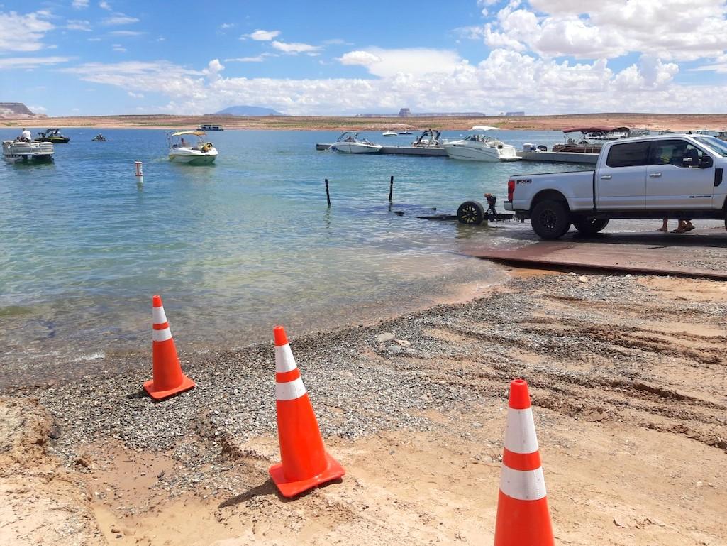 The main Wahweap boat ramp at Lake Powell could close to motorized watercraft in 10-14 days/NPS photo taken July 30, 2021