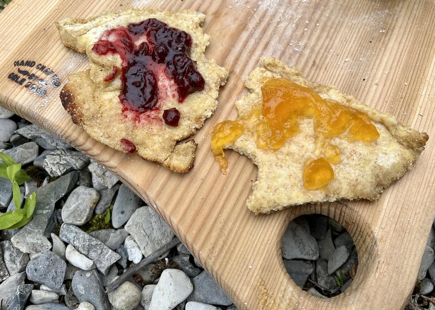Keith Payne's version of bannock is served with local Newfoundland preserves (partridgeberry and bakeapple).