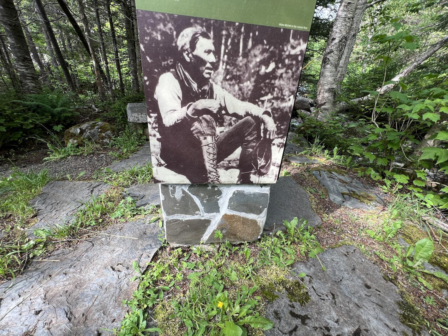 On the Mattie Mitchell Trail in Gros Morne National Park, interpretive panels share the story of a renowned Mi'kmaq hunter, guide and prospector.