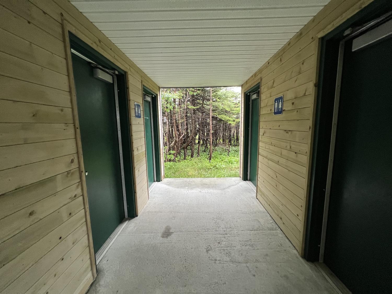 It's a relief to find unisex loos at Gros Morne National Park's Western Brook Pond trailhead.