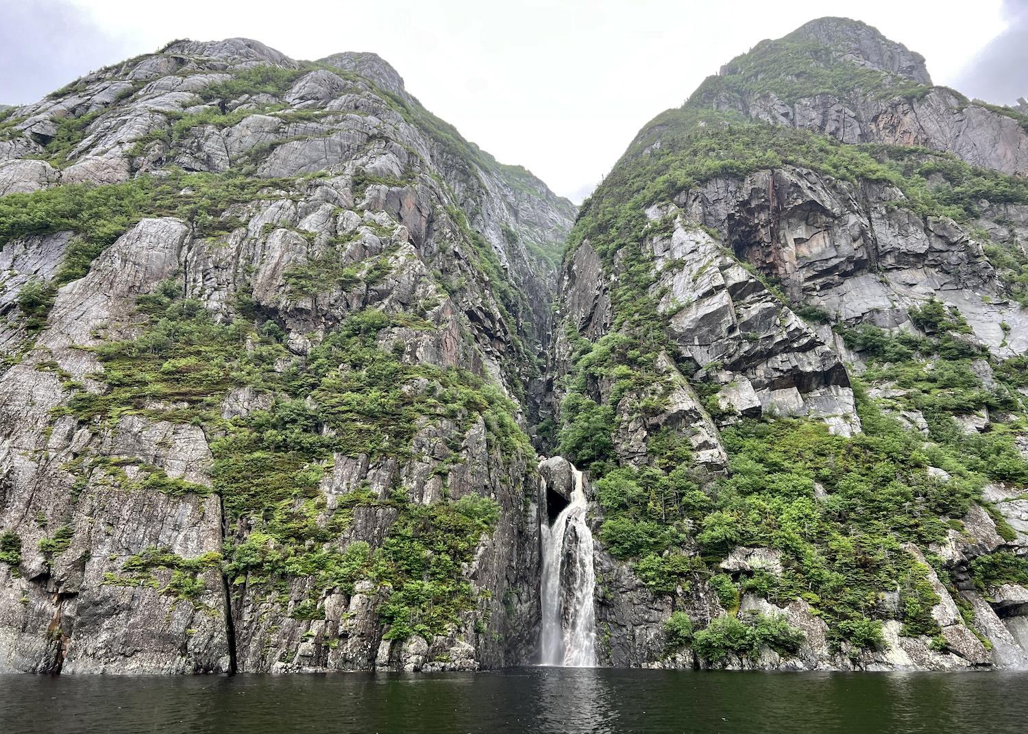 You'll see several waterfalls in the cliffs on either side of Western Brook Pond.