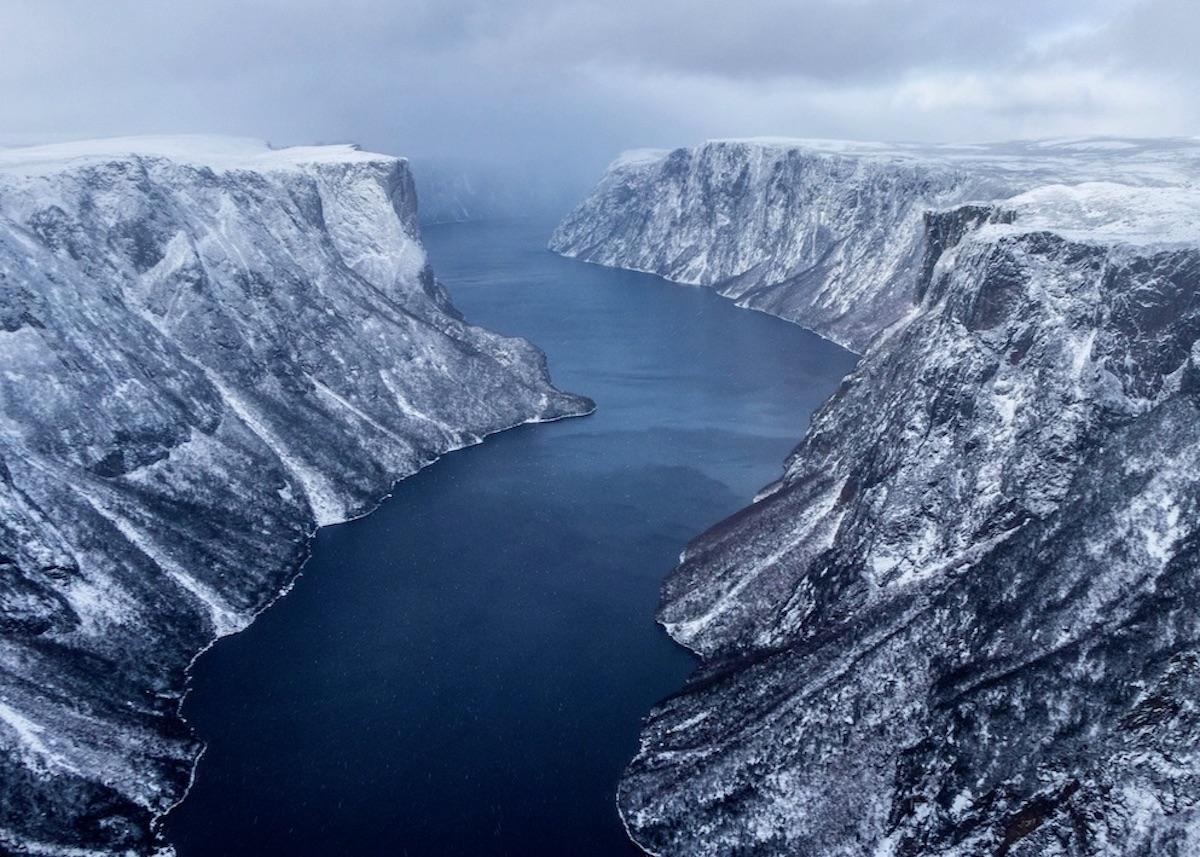 A winter view of Gros Morne National Park in Newfoundland and Labrador.
