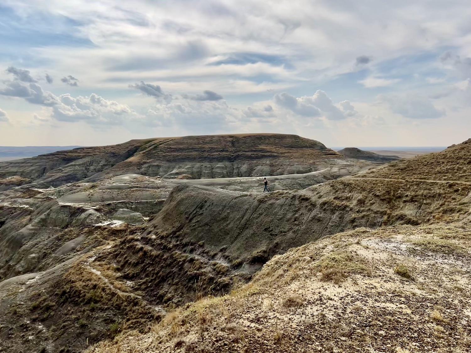 This narrow ridge is what locals call Pride Rock. Walk out it and you're engulfed in the Rock Creek Badlands.