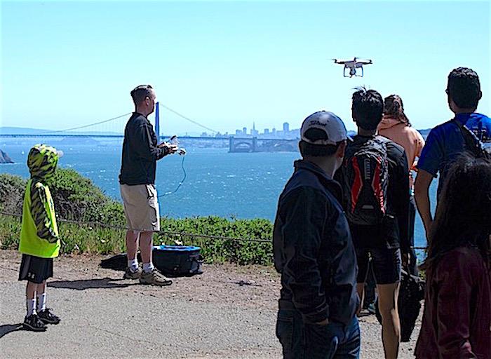 Drone operator in Golden Gate NRA near Point Bonita/Kurt Repanshek
