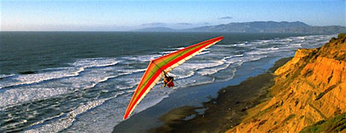 Hang gliding at Fort Funston in Golden Gate National Recreation Area/Golden Gate National Parks Conservancy
