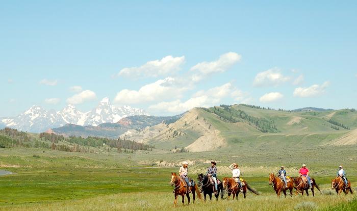 Teton backdrop to the Goosewing Ranch