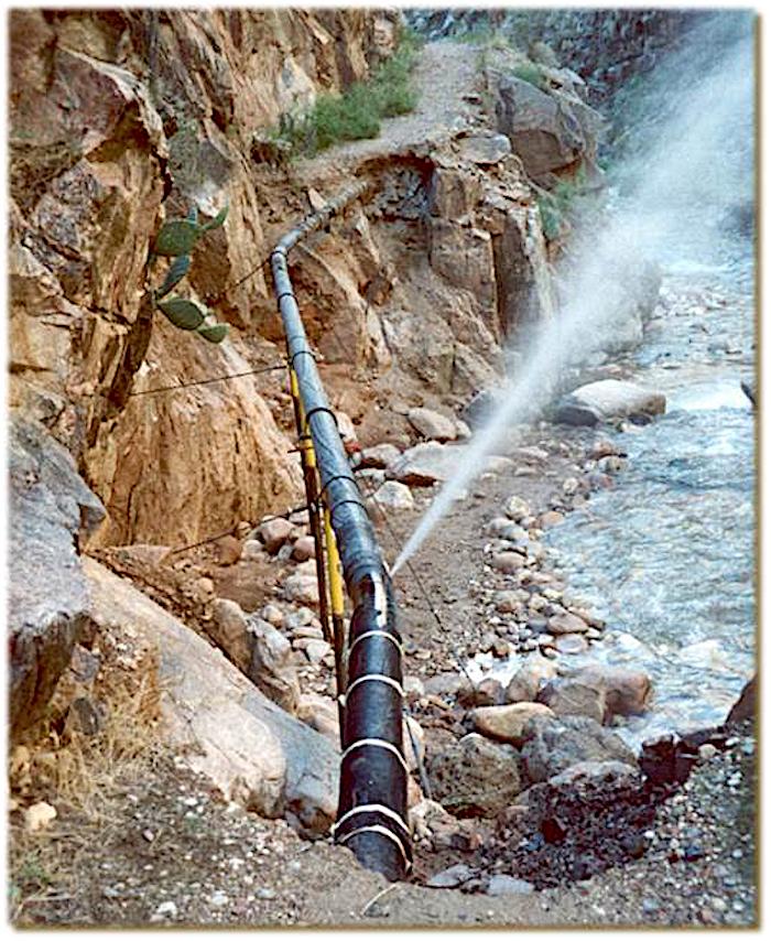 Frequent breaks in the Grand Canyon's Transcanyon Waterline have crews searching for a new water source/NPS file