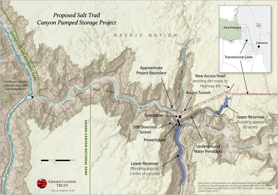 This proposal is less than five miles from Grand Canyon National Park and includes two concrete arch dams, one across a canyon east of the Little Colorado River and another on the Little Colorado River itself/Grand Canyon Trust, Stephanie Smith,