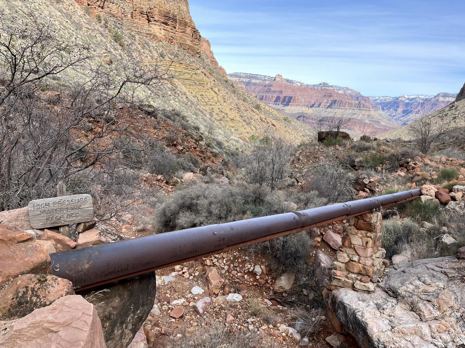 The Transcanyon water line at Grand Canyon National Park/Lori Sonken