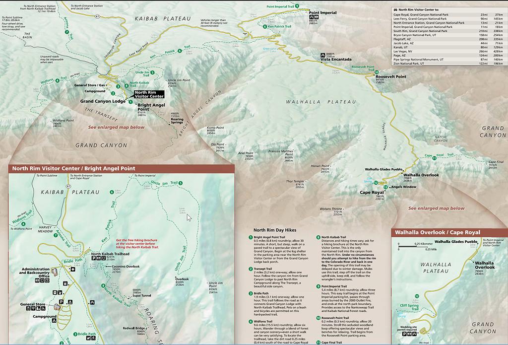 North Rim map, Grand Canyon National Park / Rebecca Latson