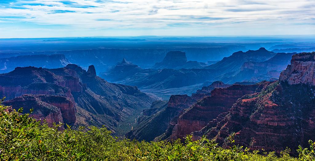 A hazy summer day at Roosevelt Point, North Rim, Grand Canyon National Park / Rebecca Latson