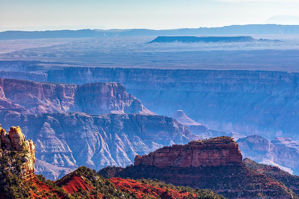 A hazy view at Roosevelt Point, North Rim, Grand Canyon National Park / Rebecca Latson