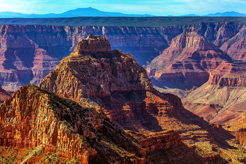A telephoto landscape at Walhalla Overlook, North Rim, Grand Canyon National Park / Rebecca Latson