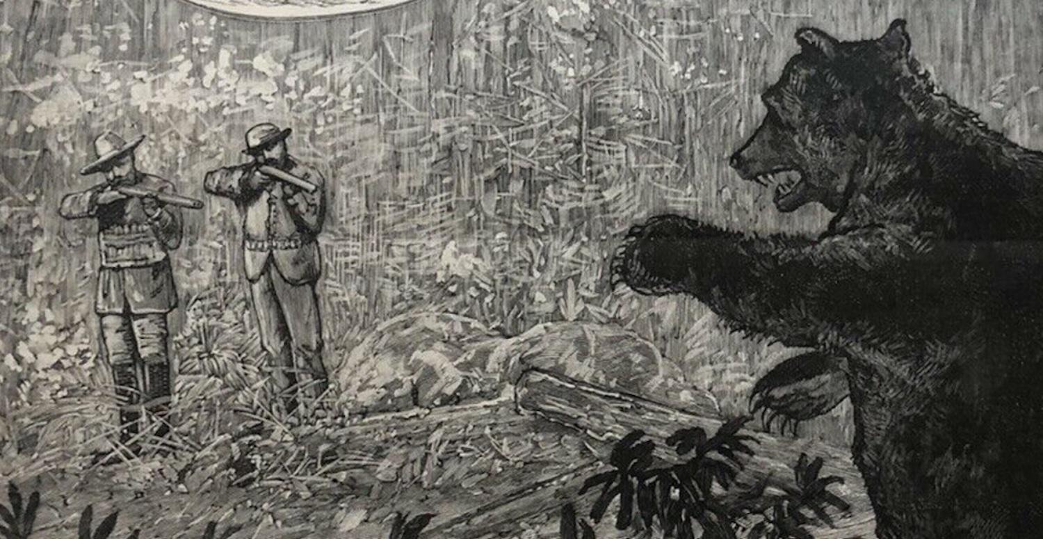 Hunting grizzly bears in Wyoming/Frank Leslie’s Illustrated Newspaper 1844