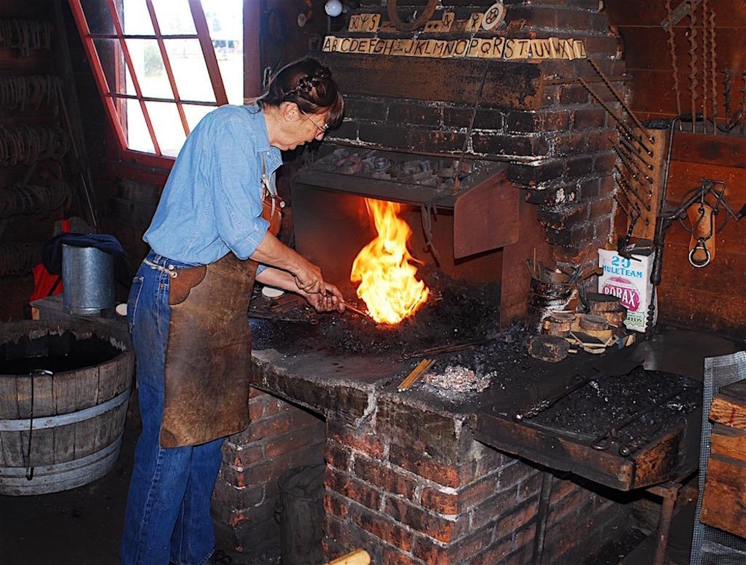 The blacksmiths at Grant-Kohrs can pound out a boot pick in seconds flat/Kurt Repanshek file