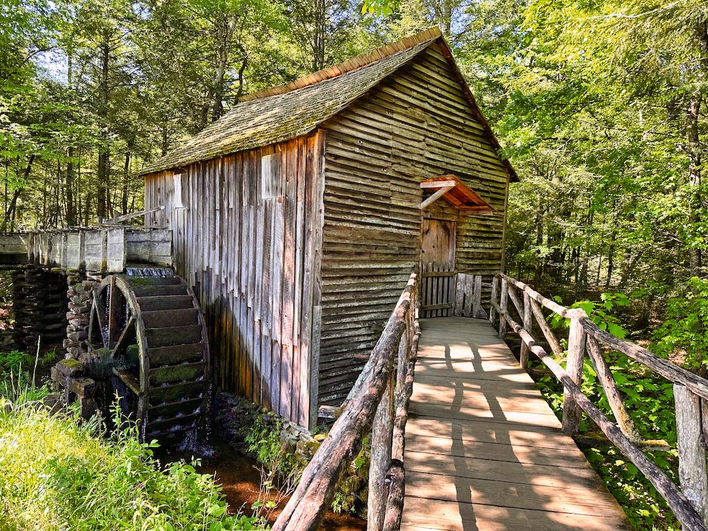 The working gristmill is located near the Cades Cove Visitor Center about half way through the 11-mile ride.