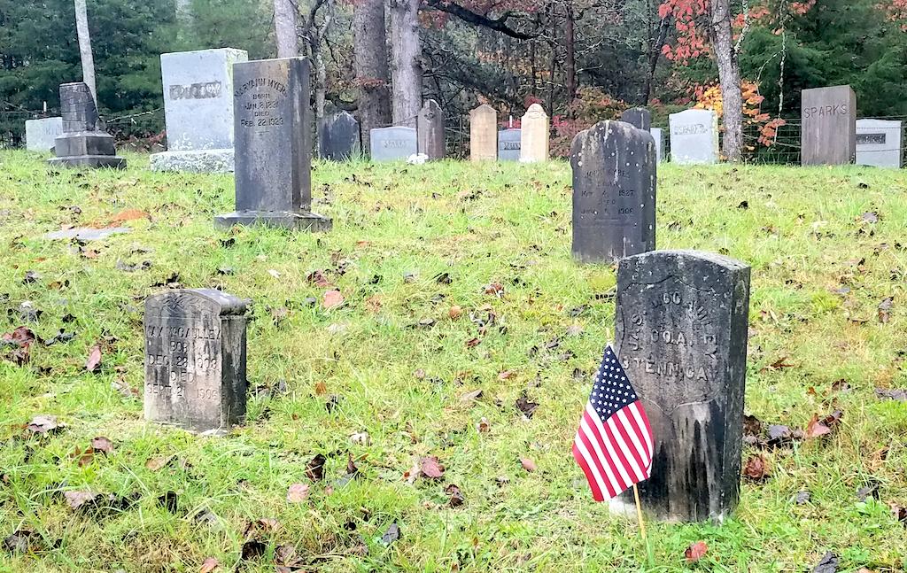 Lying within church and family cemeteries in Great Smoky Mountains National Park are more than 150 graves of military veterans/Kim O'Connell