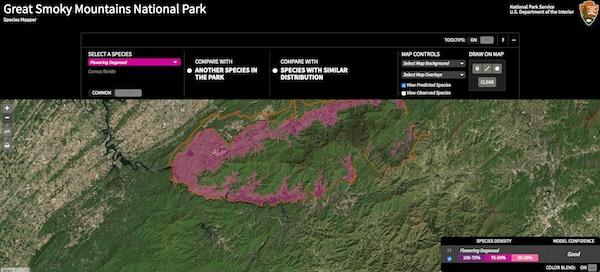Species Mapper for Great Smoky Mountains National Park/NPS
